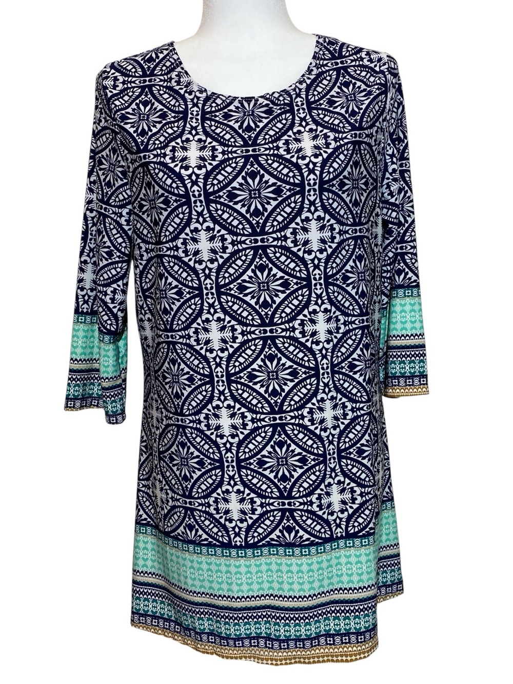 Misia Geometric Abstract 3/4 Sleeve Blouse
